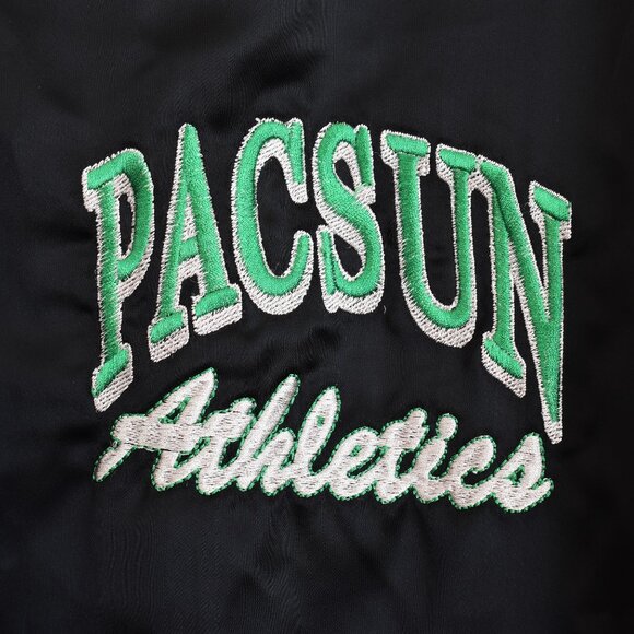 Unisex Pacsun Athletics Varsity Bomber Jacket Embroidered Streetwear XS/S Black - Picture 4 of 13
